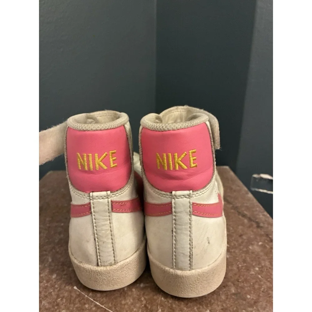 Nike Blazer Mid '77 White Pinksicle High Top Sneakers Kids Size 2Y